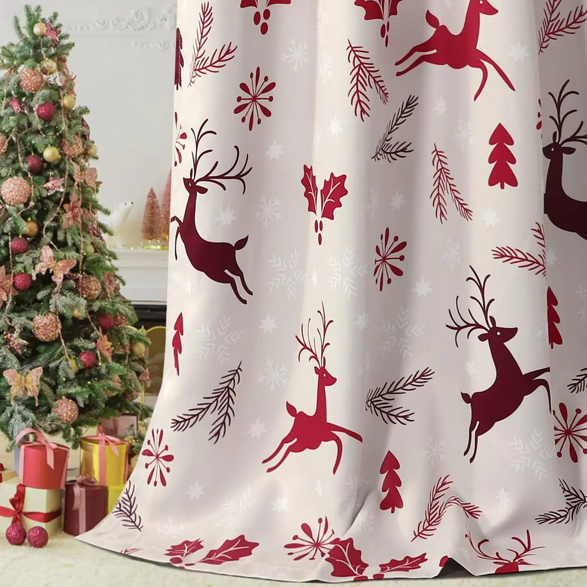 Blackout Curtains 96 Inch Length 2 Panels Set Floral Print Curtain Drapes