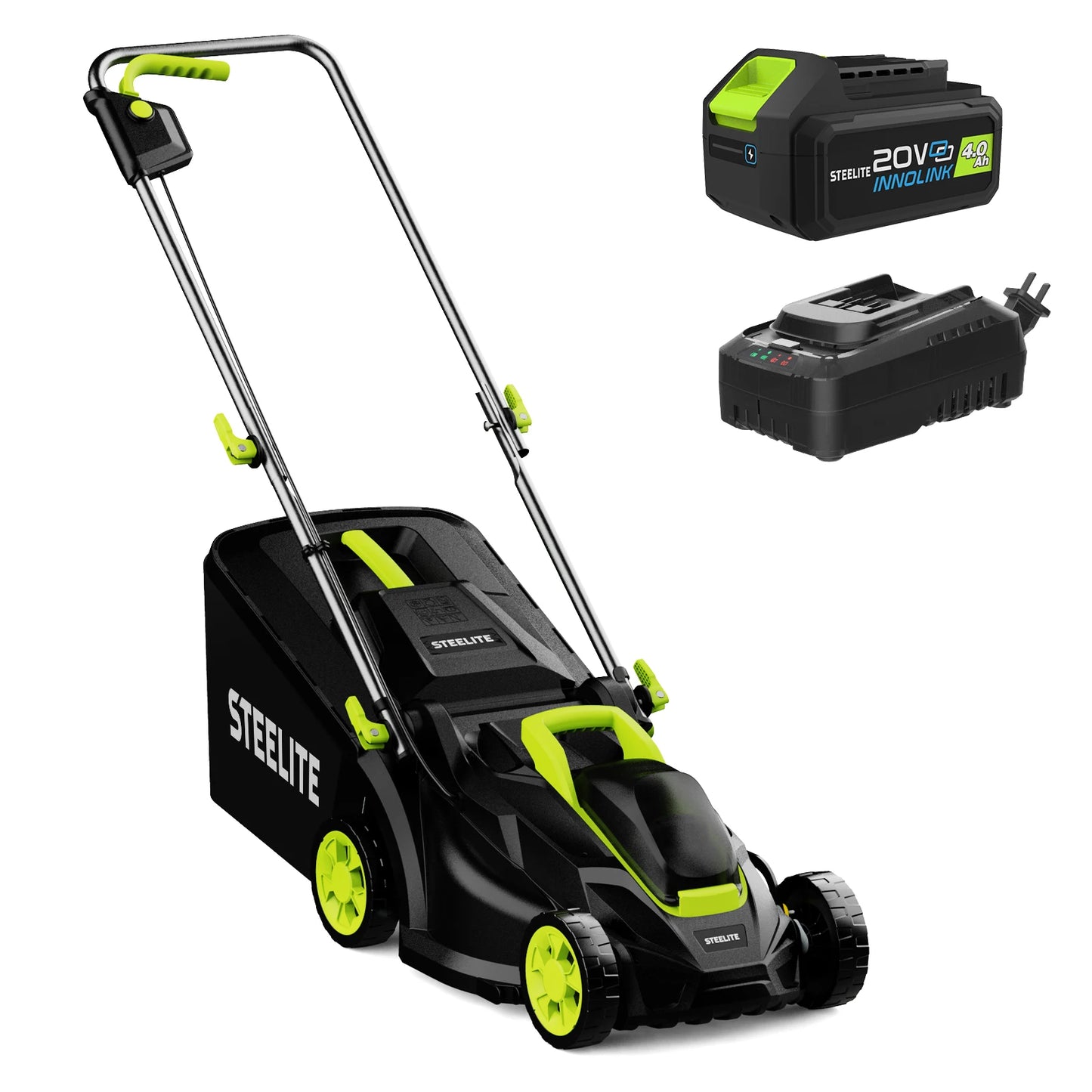 2-in-1 Lightweight Cordless Lawn Mower Brushless with 21V 4.0Ah Battery and Charger