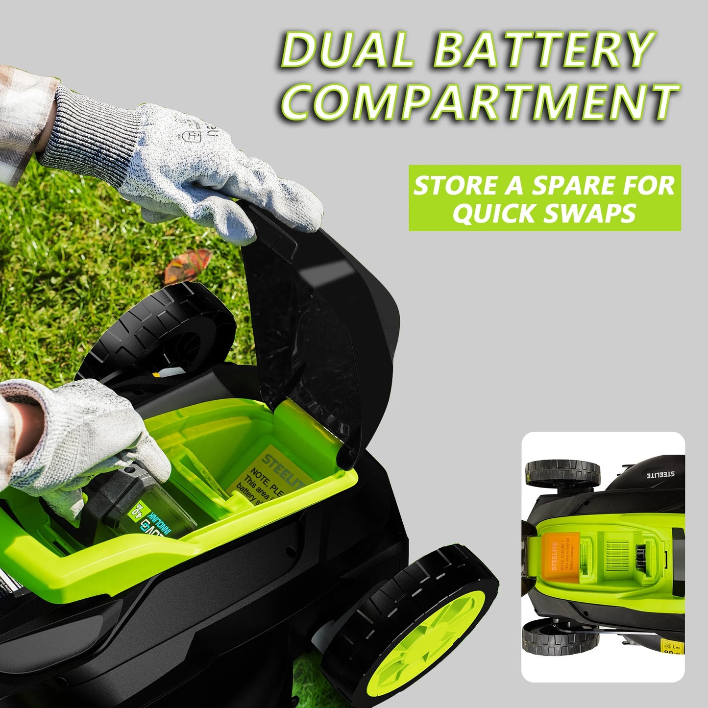 2-in-1 Lightweight Cordless Lawn Mower Brushless with 21V 4.0Ah Battery and Charger