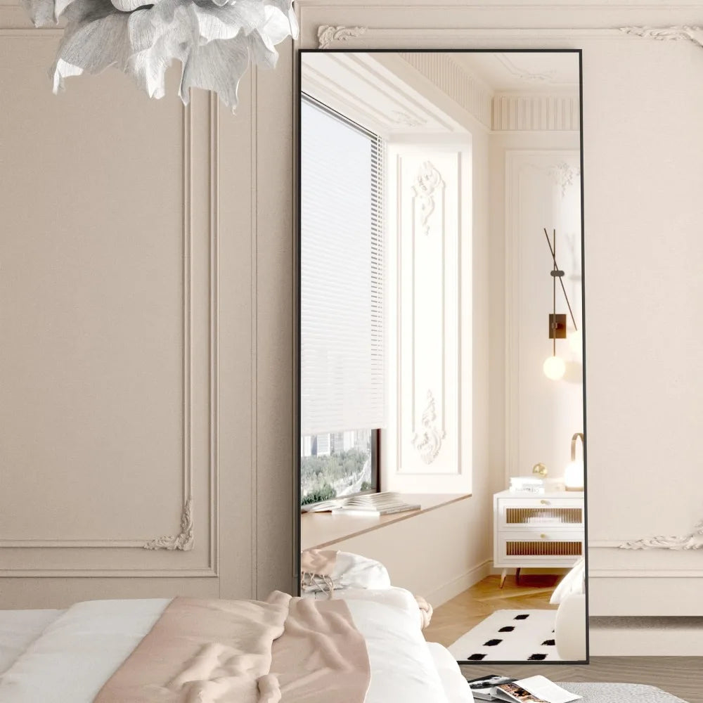 65"x24"Large Black Body Rectangle Mirror Standing Hanging or Leaning Against Wall