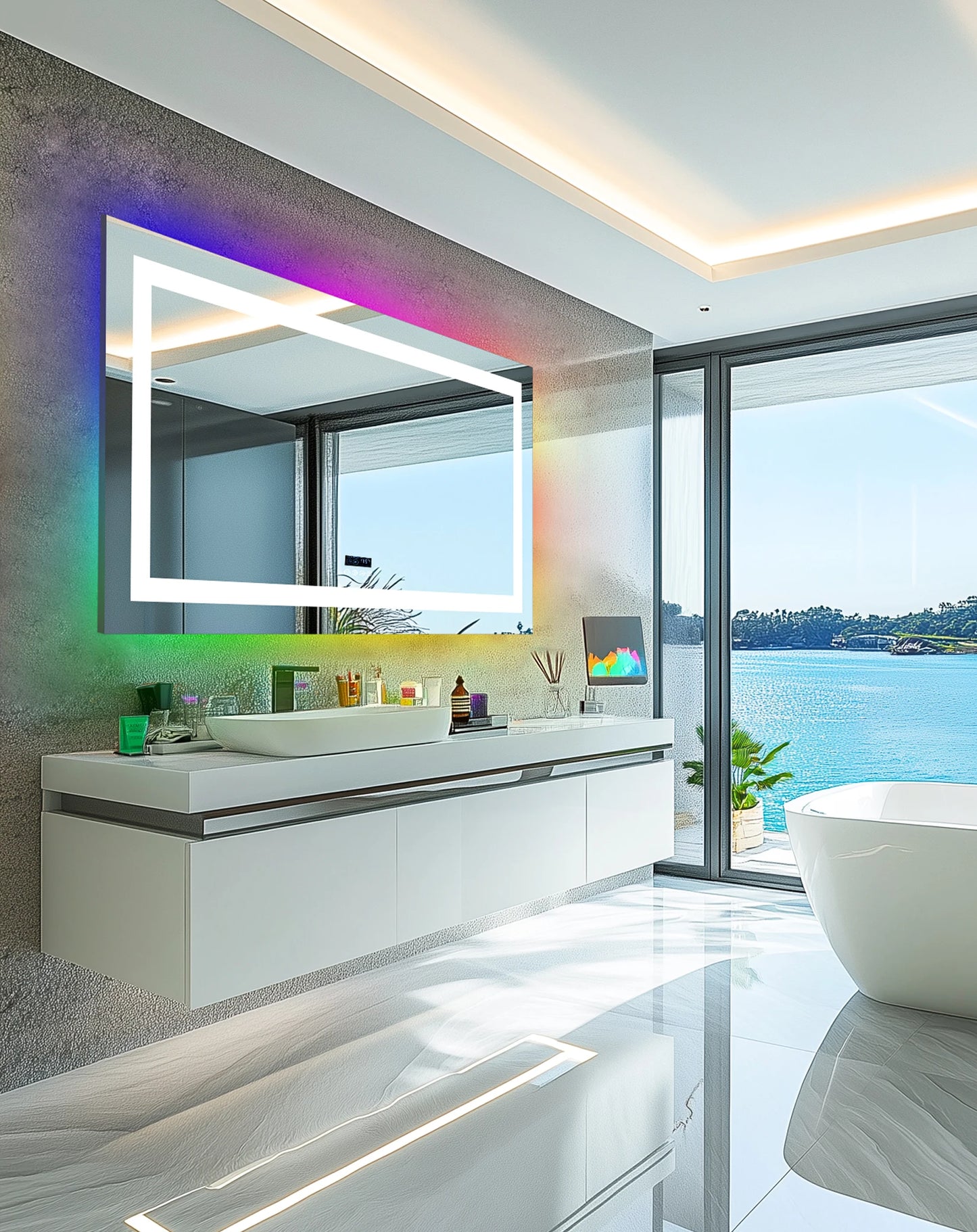 LED Lighted Bathroom Mirror with Bluetooth Speaker