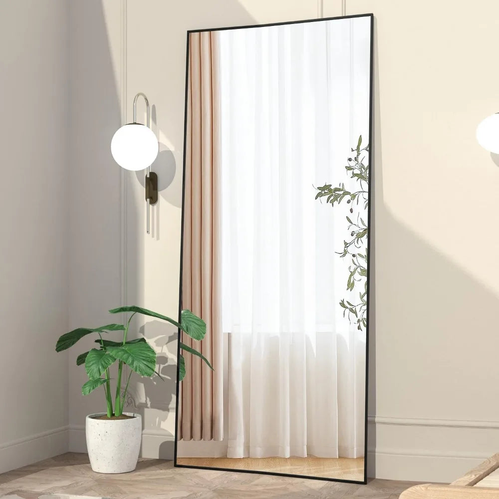 65"x24"Large Black Body Rectangle Mirror Standing Hanging or Leaning Against Wall