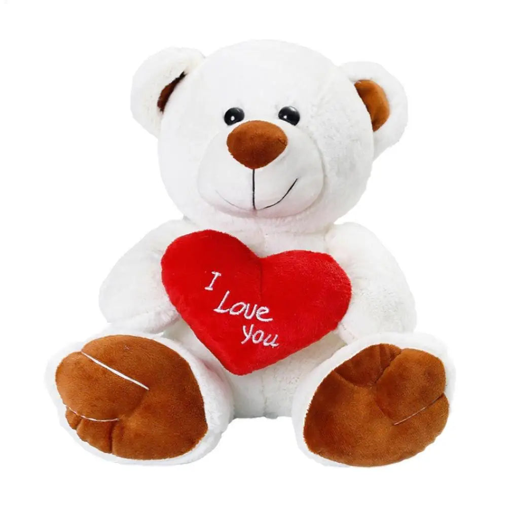 Cute Bear Plushies Bear Toy Stuffed Animal With Red Heart Valentine's Day
