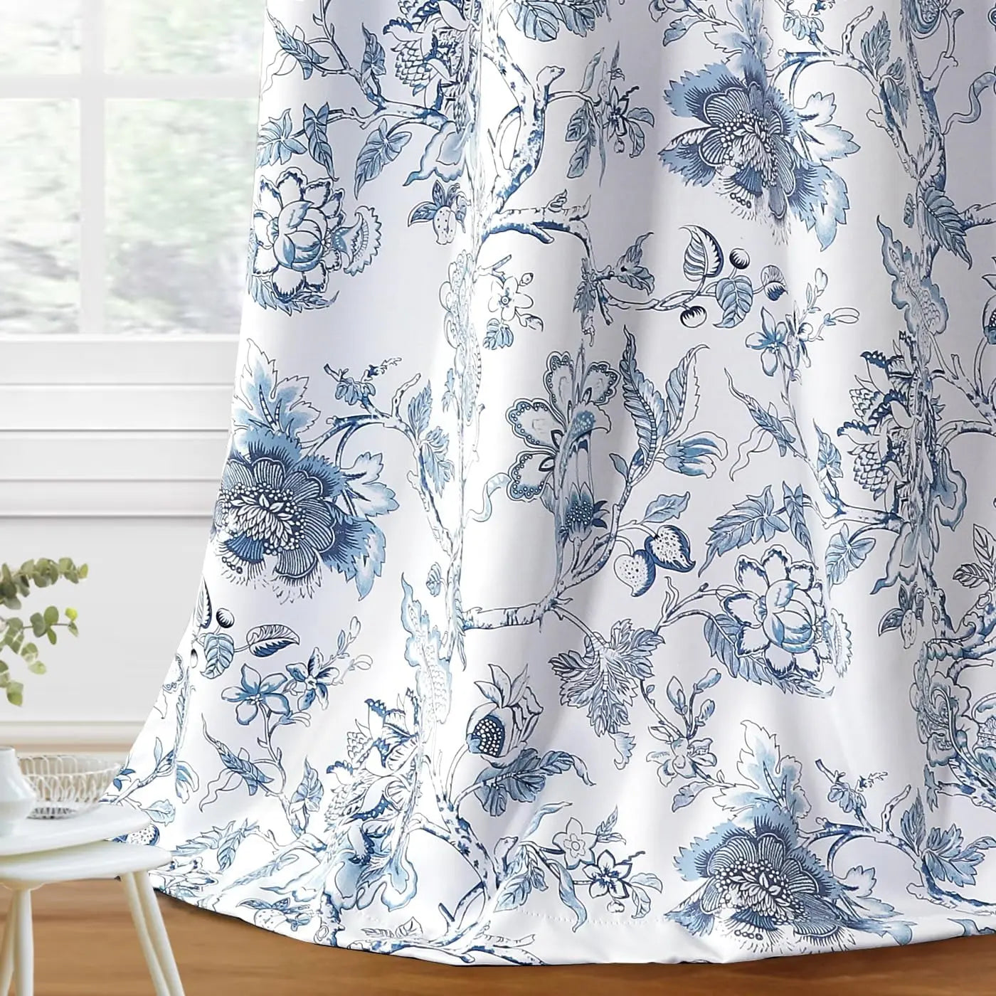 Blackout Curtains 96 Inch Length 2 Panels Set Floral Print Curtain Drapes