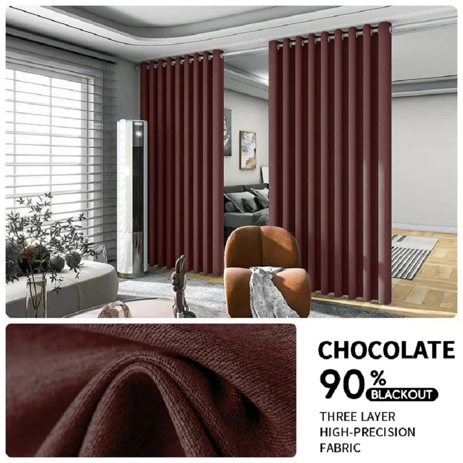 2PCS Room Divider BlackOut Curtain for Living Room