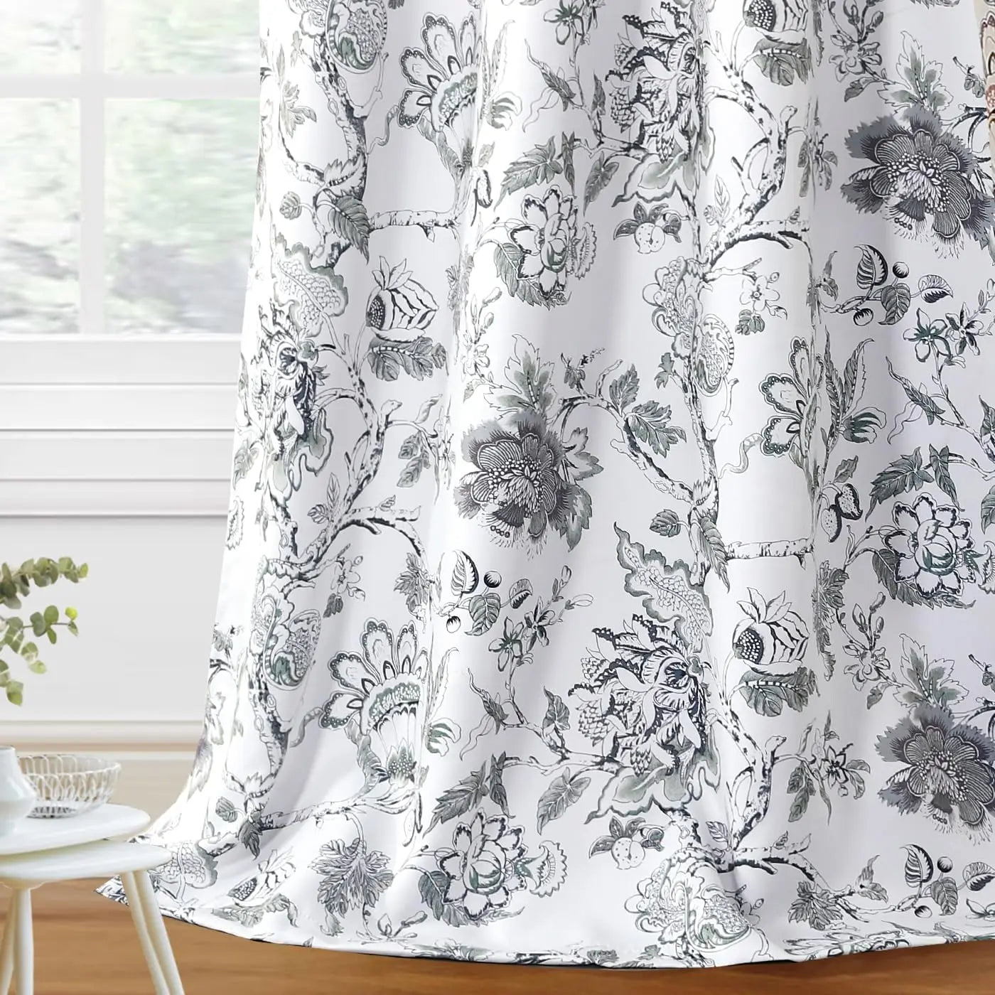 Blackout Curtains 96 Inch Length 2 Panels Set Floral Print Curtain Drapes