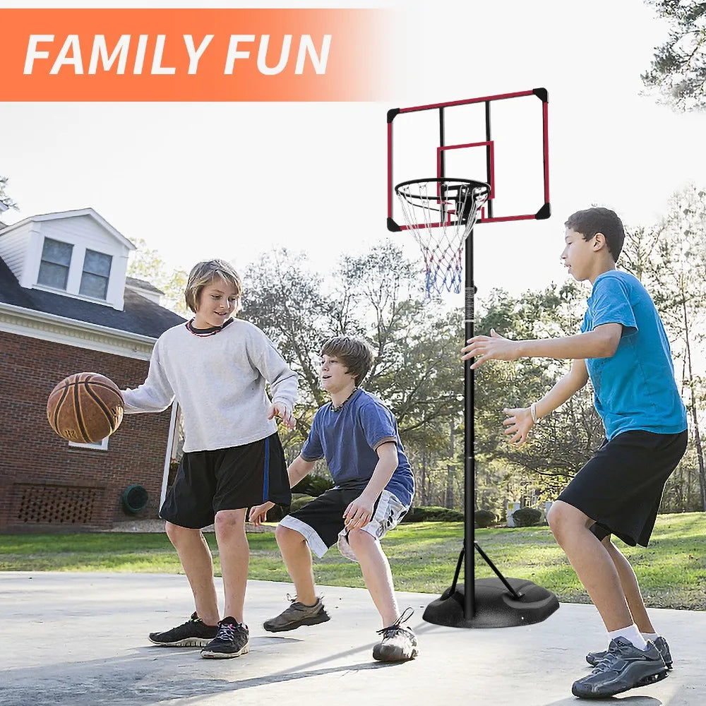7.5ft - 9.2ft with 32 Inch Backboard and Wheels