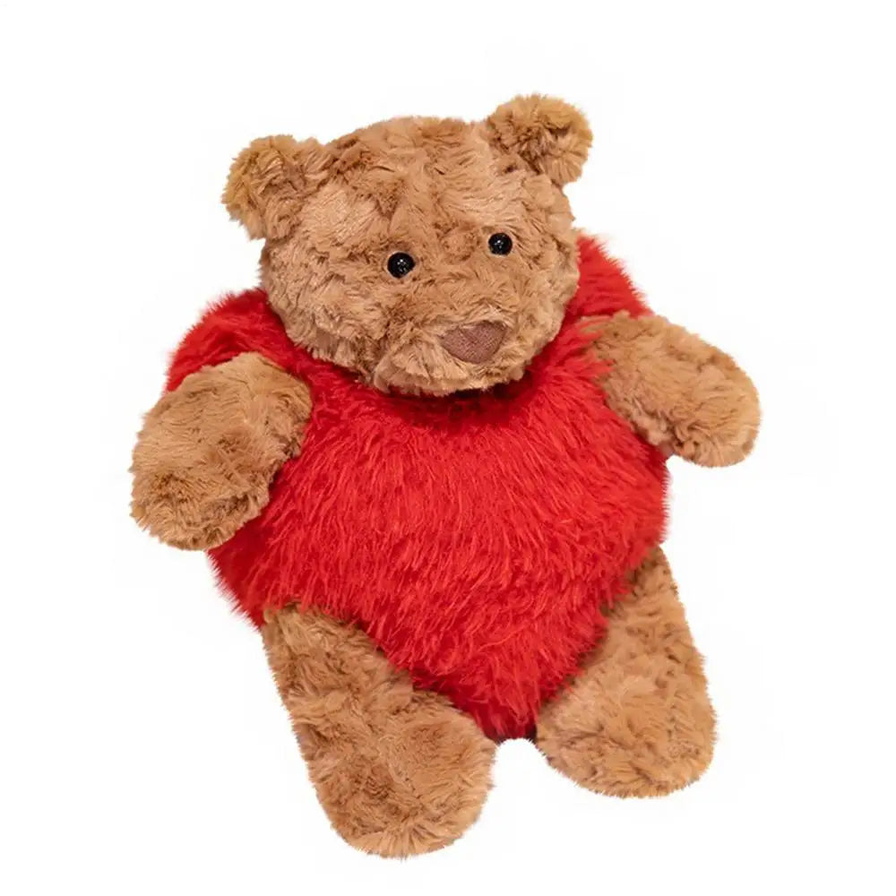 Cute Bear Plushies Bear Toy Stuffed Animal With Red Heart Valentine's Day