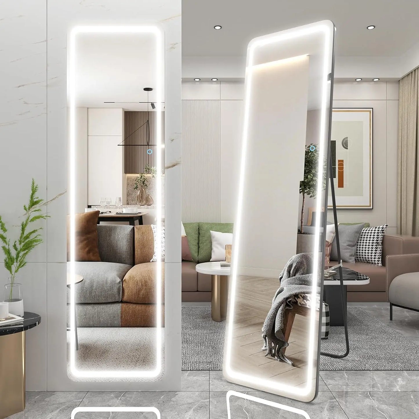 Wall Mounted Hanging Mirror with Lights-Makeup Vanity Mirror