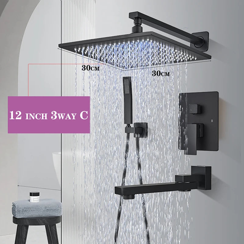 Wall Mounted Bathtub Shower Mixer Tap Shower Set