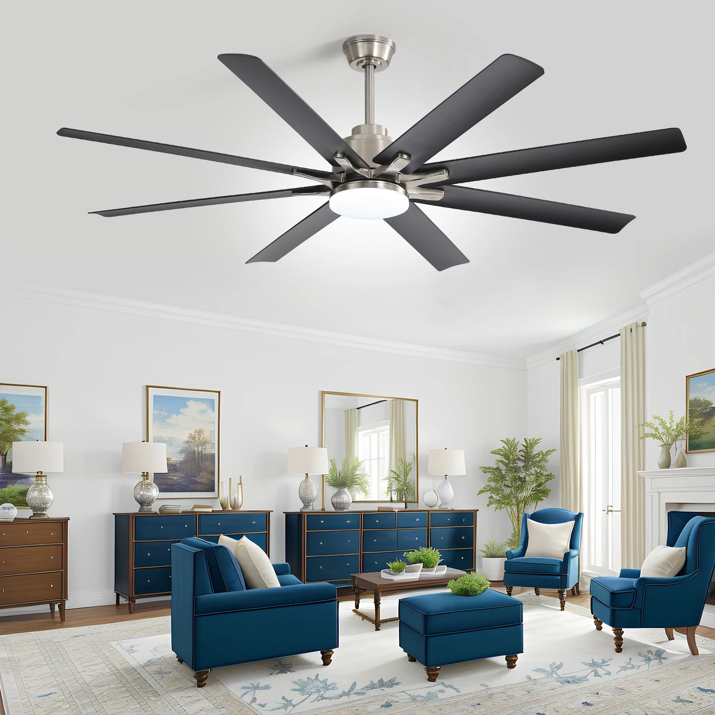 Sofucor Modern 66-inch Ceiling fan with LED DC with remote control