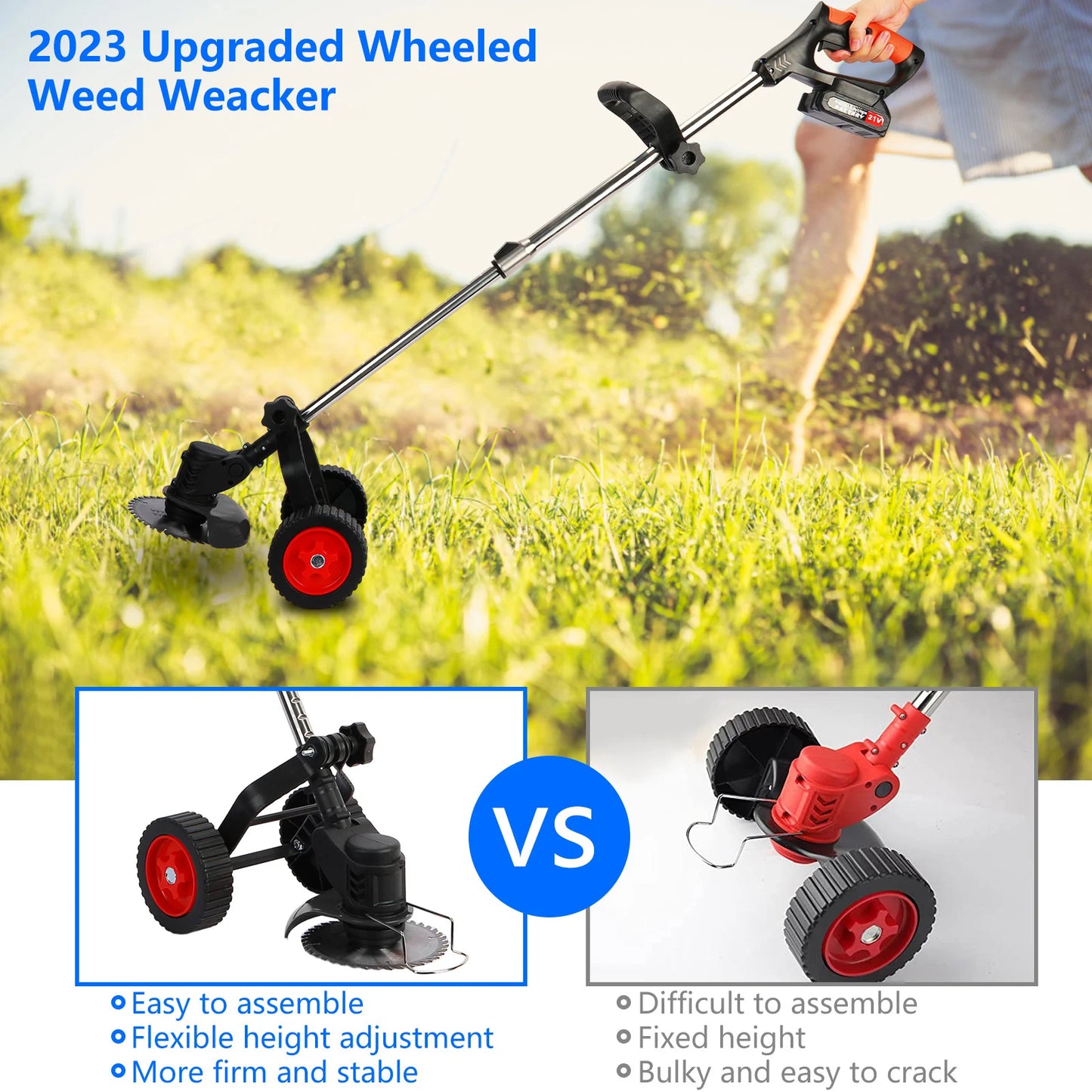3 In 1 Small Push Lawn Cordless Trimmer