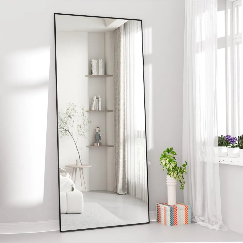 65"x24"Large Black Body Rectangle Mirror Standing Hanging or Leaning Against Wall