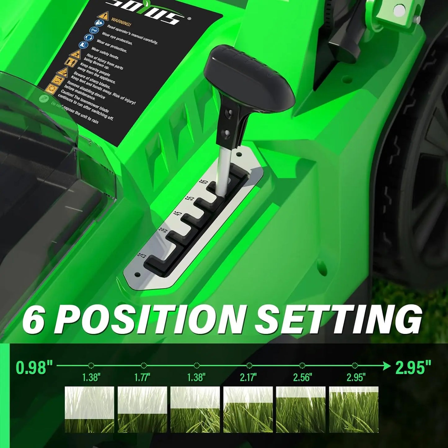 15 Inch 40V Battery Powered Lawn Mower with Brushless Motor