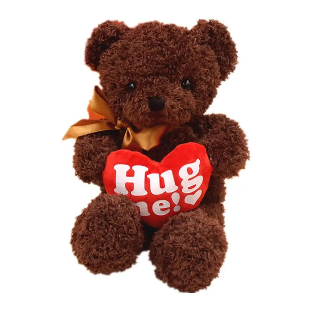 Cute Bear Plushies Bear Toy Stuffed Animal With Red Heart Valentine's Day