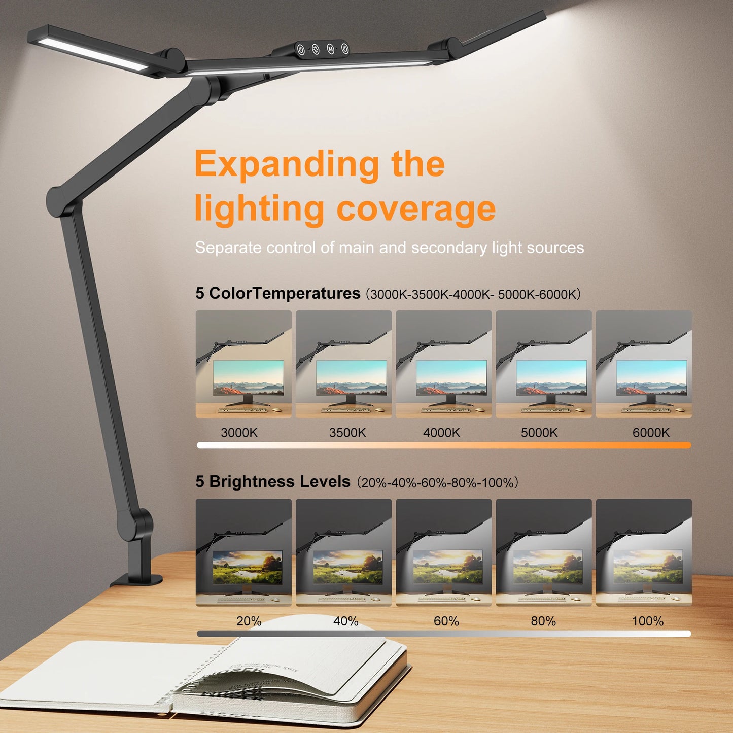 Architect Desk Lamp for Home Office with Atmosphere Lighting