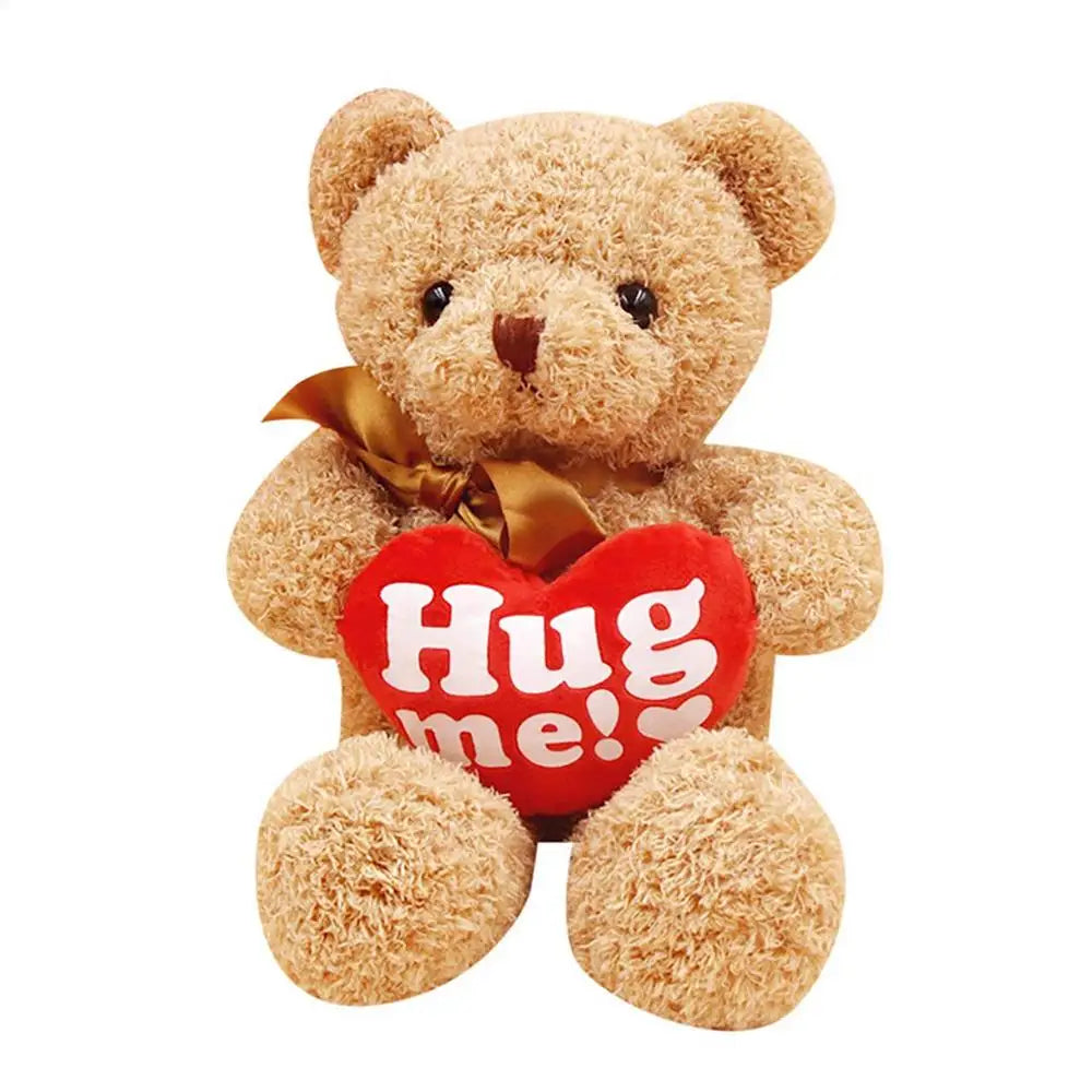 Cute Bear Plushies Bear Toy Stuffed Animal With Red Heart Valentine's Day