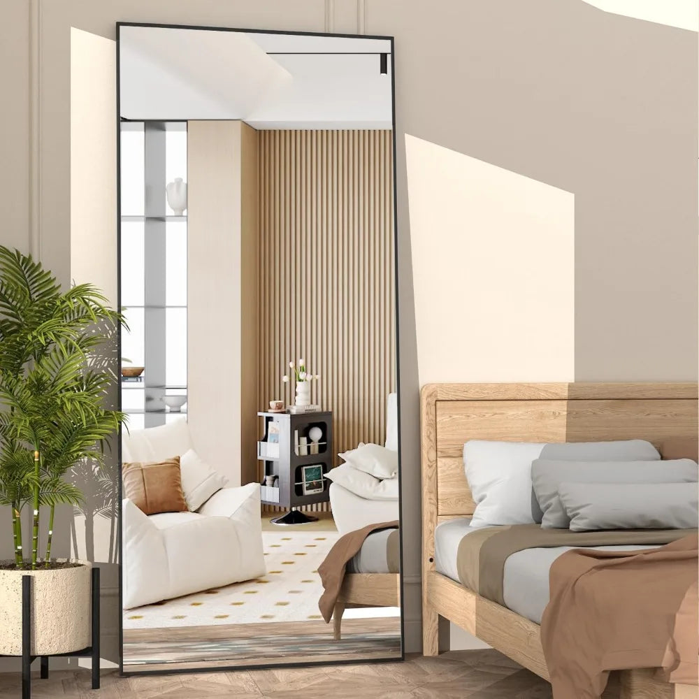 65"x24"Large Black Body Rectangle Mirror Standing Hanging or Leaning Against Wall
