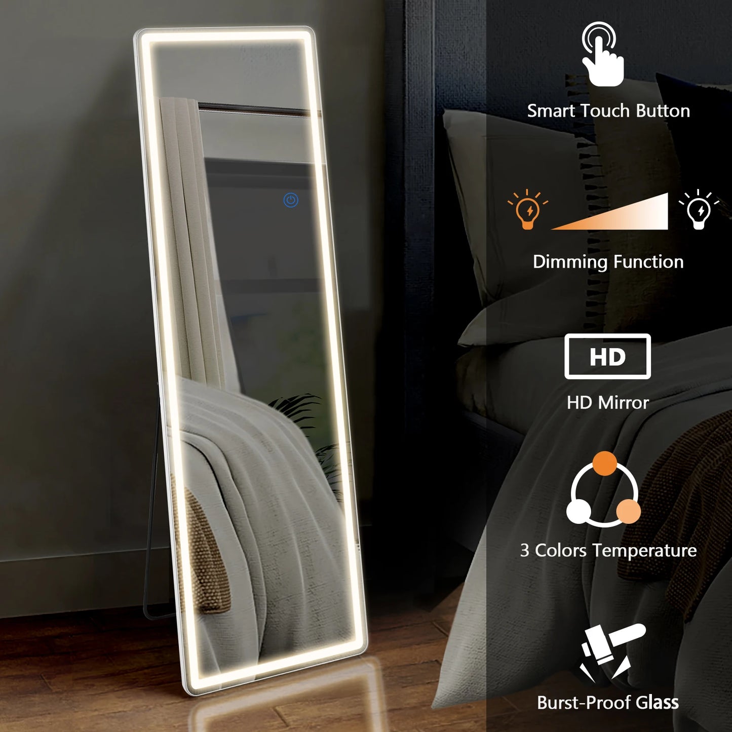 64"x21" Full Length Mirror Standing Hanging or Wall-Mounted Mirrors