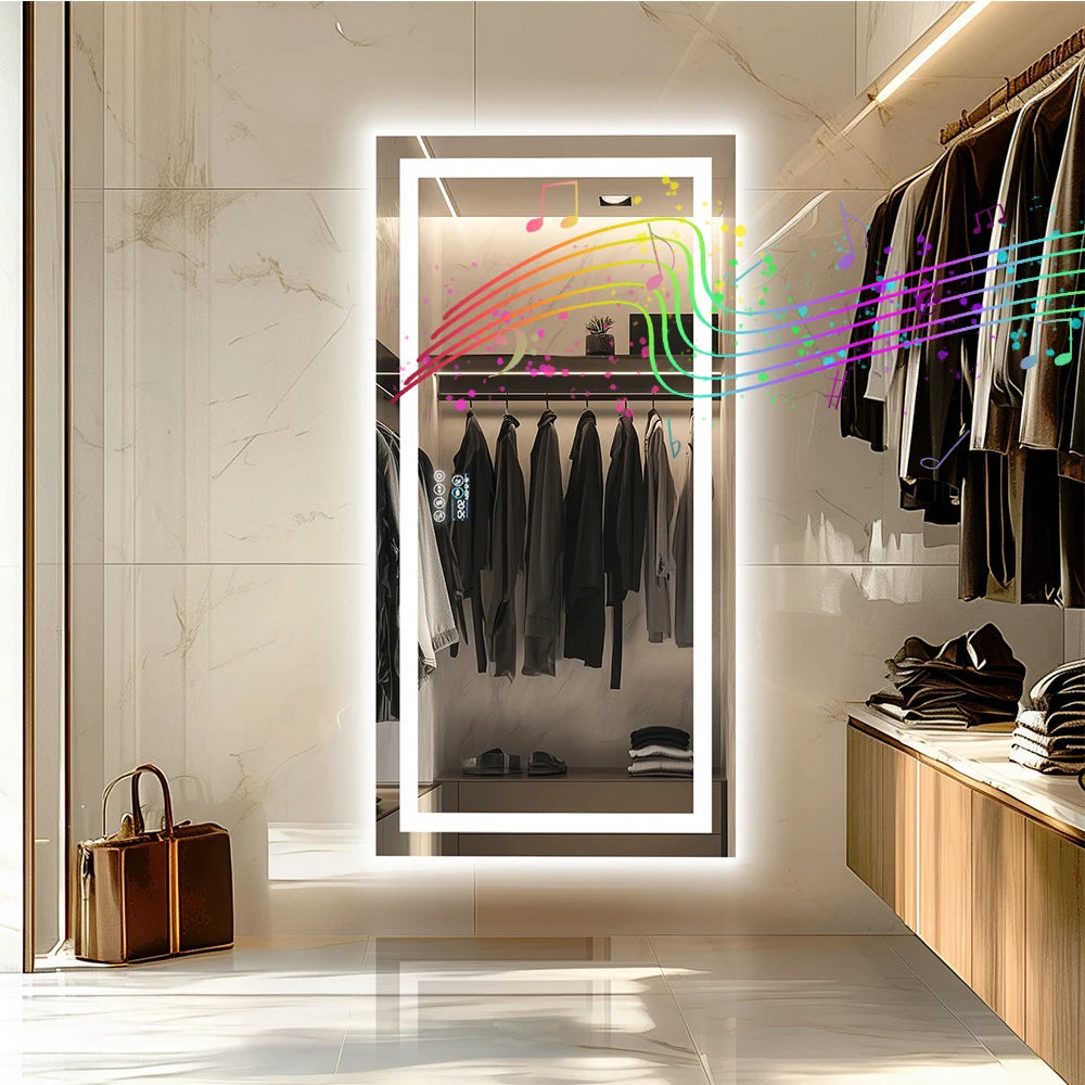 LED Lighted Bathroom Mirror with Bluetooth Speaker