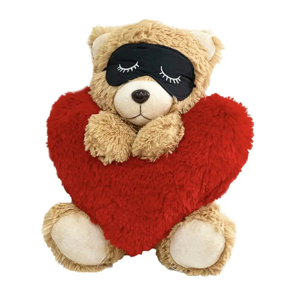 Cute Bear Plushies Bear Toy Stuffed Animal With Red Heart Valentine's Day