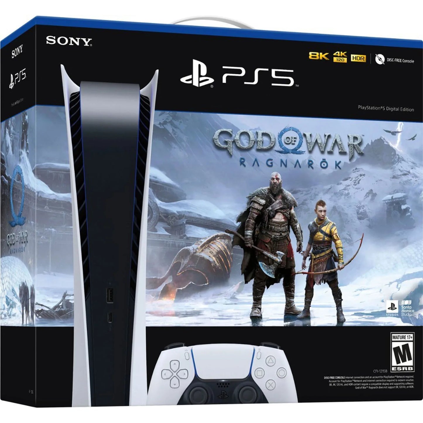 Sony PS5, PlayStation 5 Console Digital Edition God of War Ragnarök Bundle