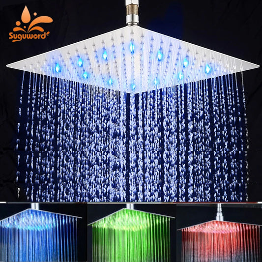 Ultra-thin LED Rainfall  Shower Head