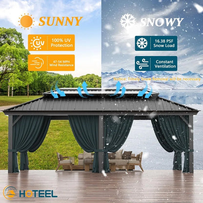 Heavy Duty Gazebo with Galvanized Steel Double Roof