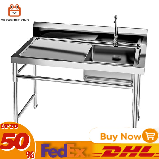 304 Stainless Steel Kitchen Sink w/Workbench