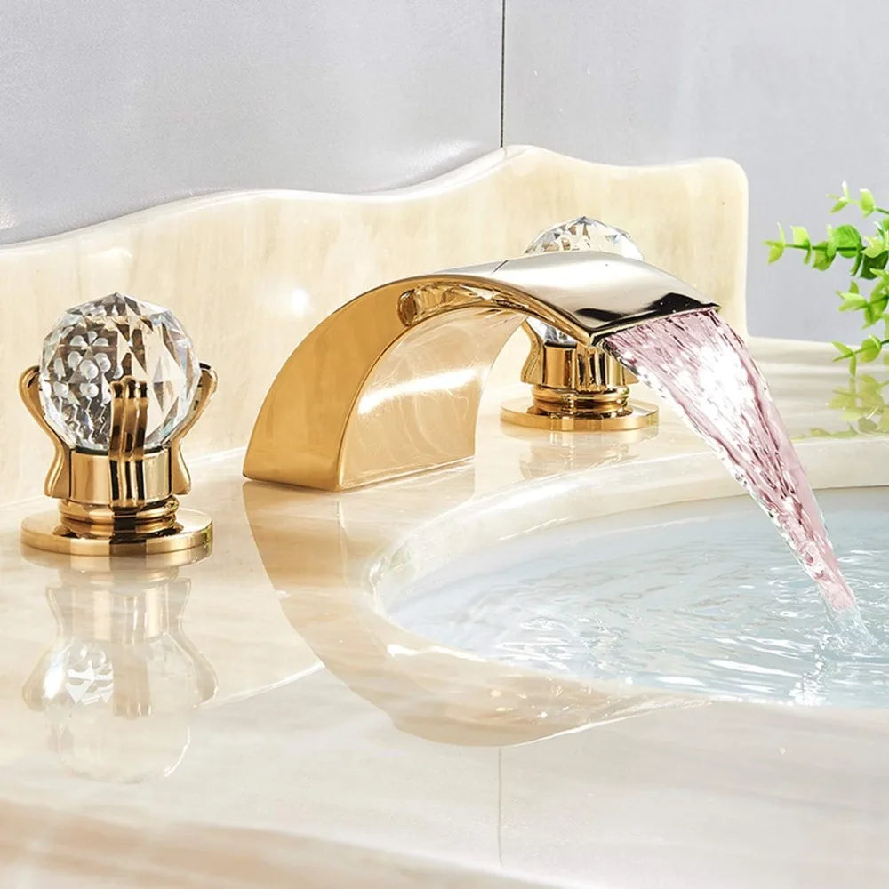 LED Widespread Bathroom Faucet