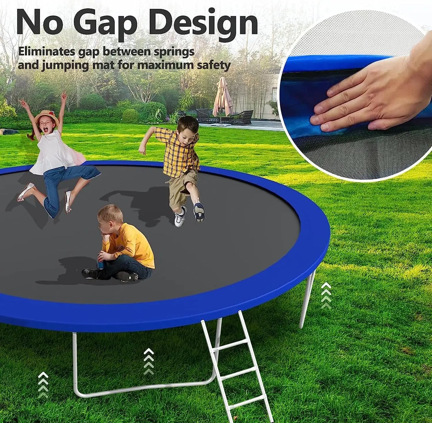 Large Kids Trampoline with Light, Stakes, Sprinkler