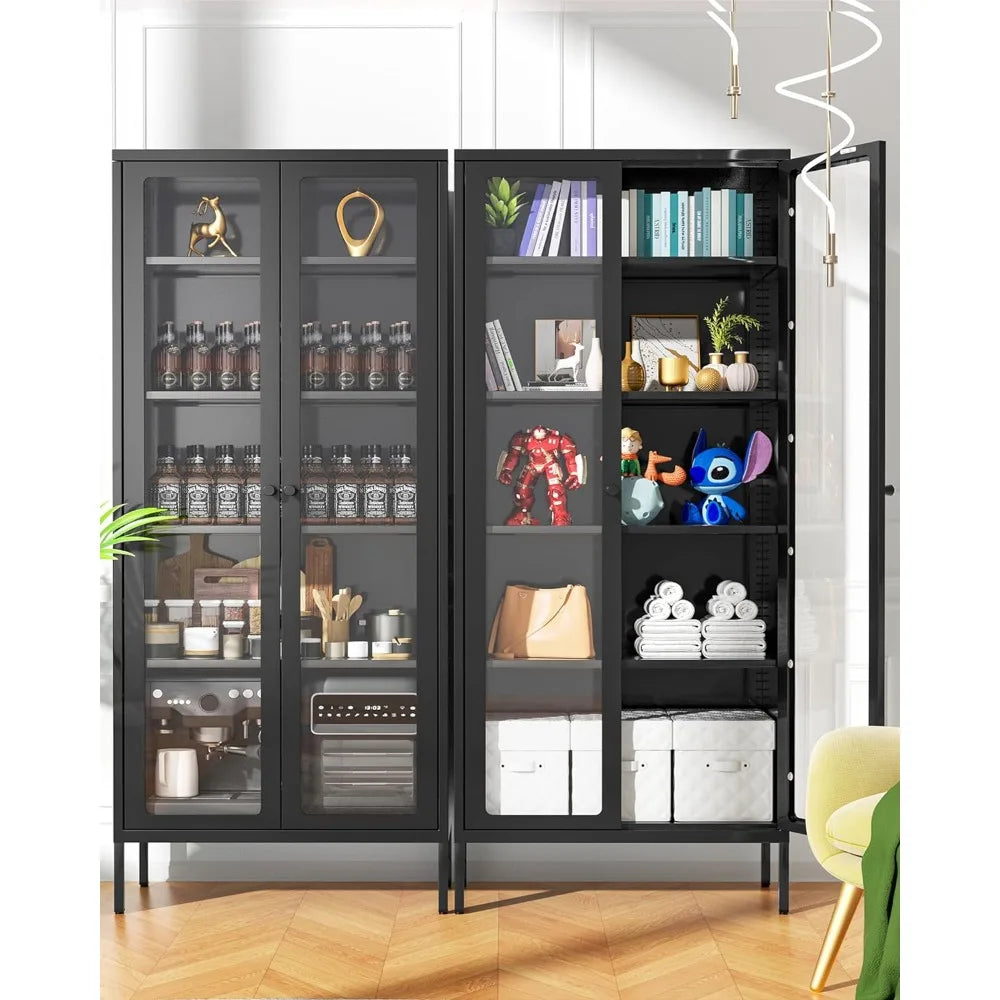 Black Display Curio Glass Cabinet