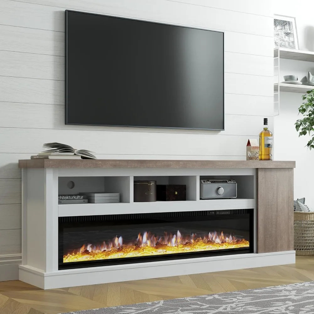 75” Fireplace TV Stand with 60” Electric Fireplace