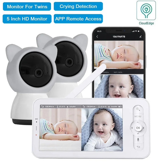 3MP Baby Monitor  HD 5 Inch LCD Two Way Talk Lullabies For New Born