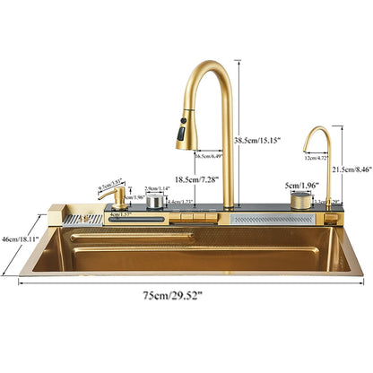 Golden Smart Digital Display Integrated Kitchen Sink