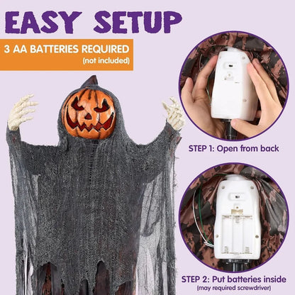 Life Size Animatronics Ghost Pumpkin Decor