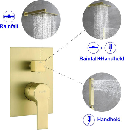 Brass Rainfall Shower System