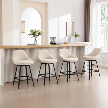 26'' Modern Counter Height Barstools with Backs