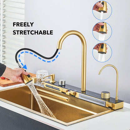 Golden Smart Digital Display Integrated Kitchen Sink