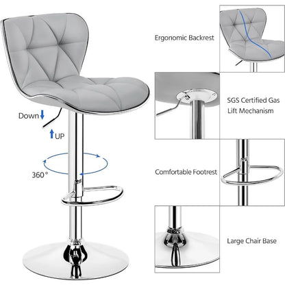 Set of 4 Modern Bar Chairs Adjustable