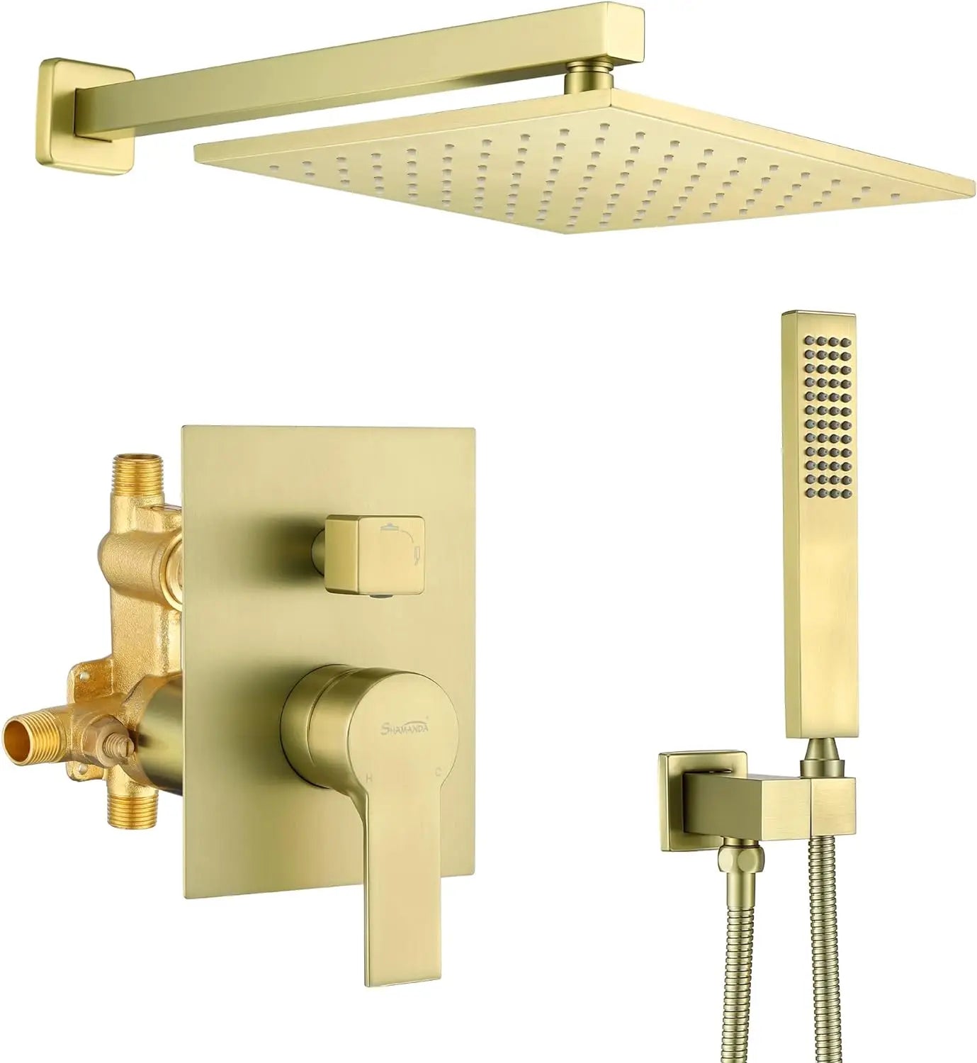 Brass Rainfall Shower System