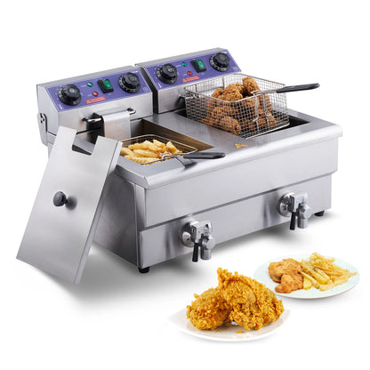 Electric Deep Fryer w/Dual Removable Tanks