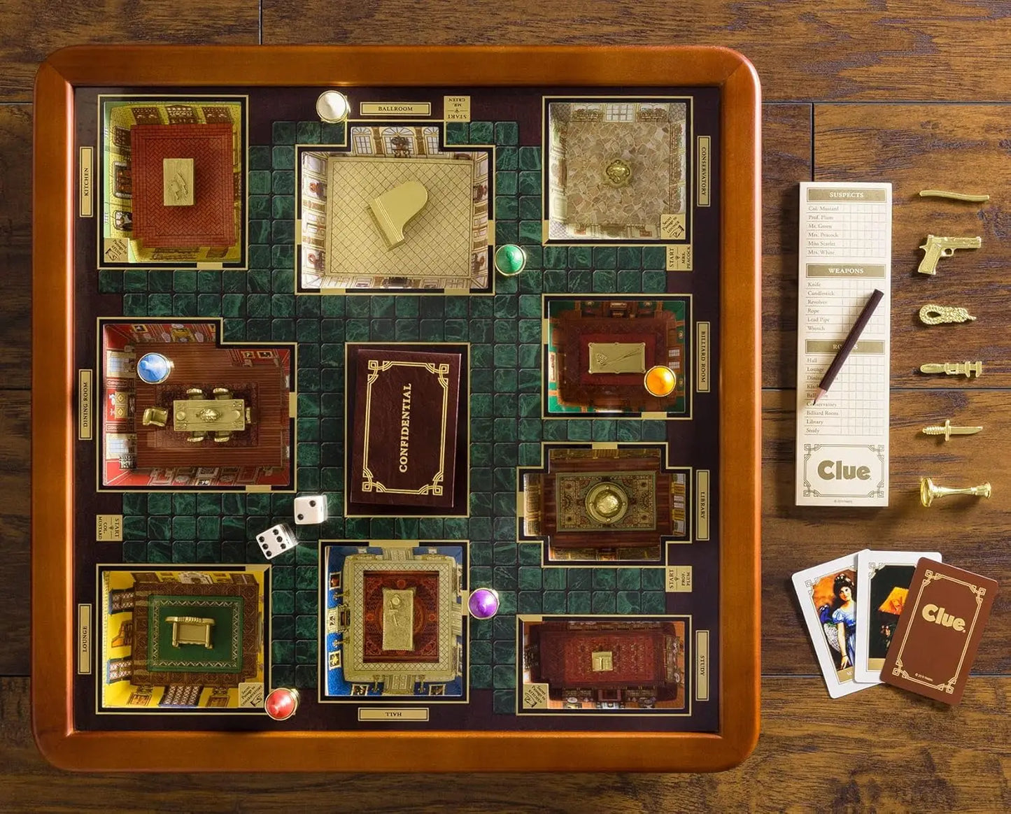 Game Company Clue Luxury Edition Board Game with Wood Cabinet