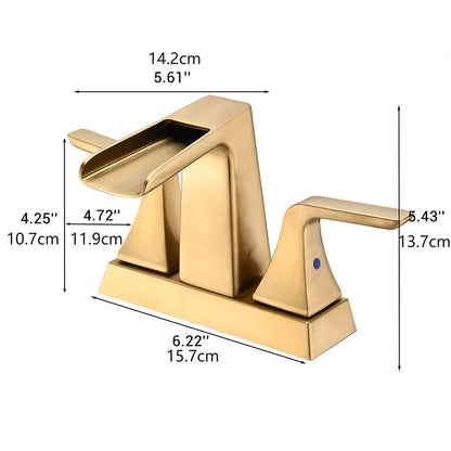 4-inch center waterfall style bathroom sink faucet