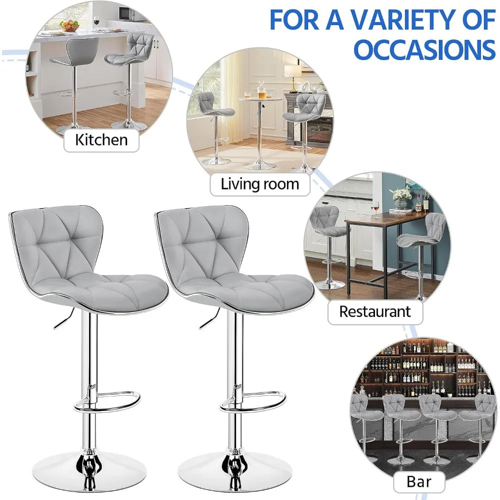 Set of 4 Modern Bar Chairs Adjustable