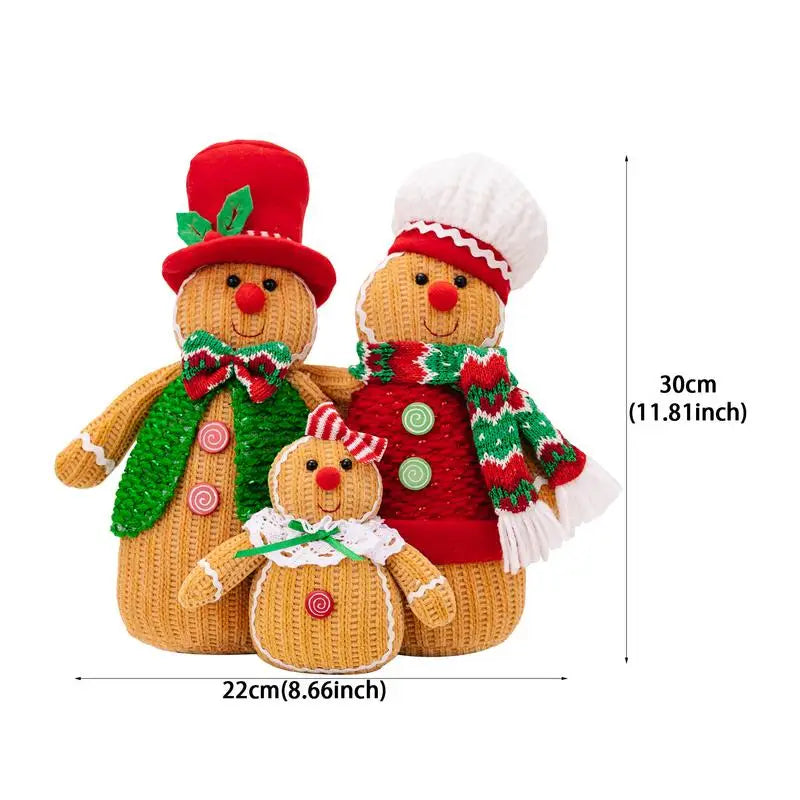 3 Pieces Christmas Gingerbread Figurine