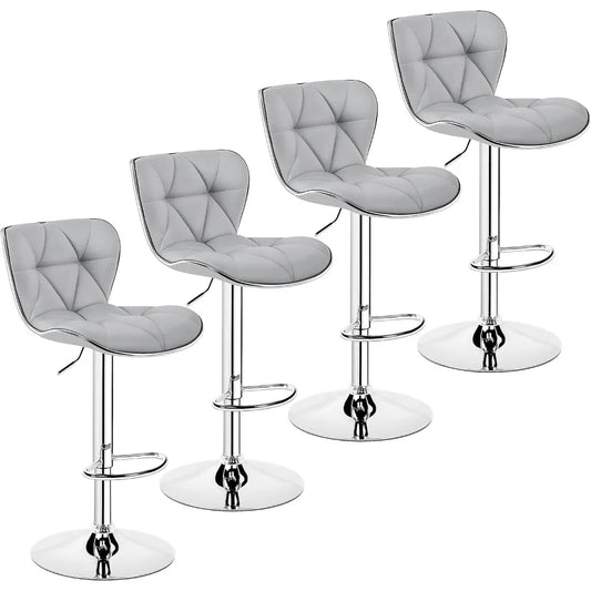 Set of 4 Modern Bar Chairs Adjustable