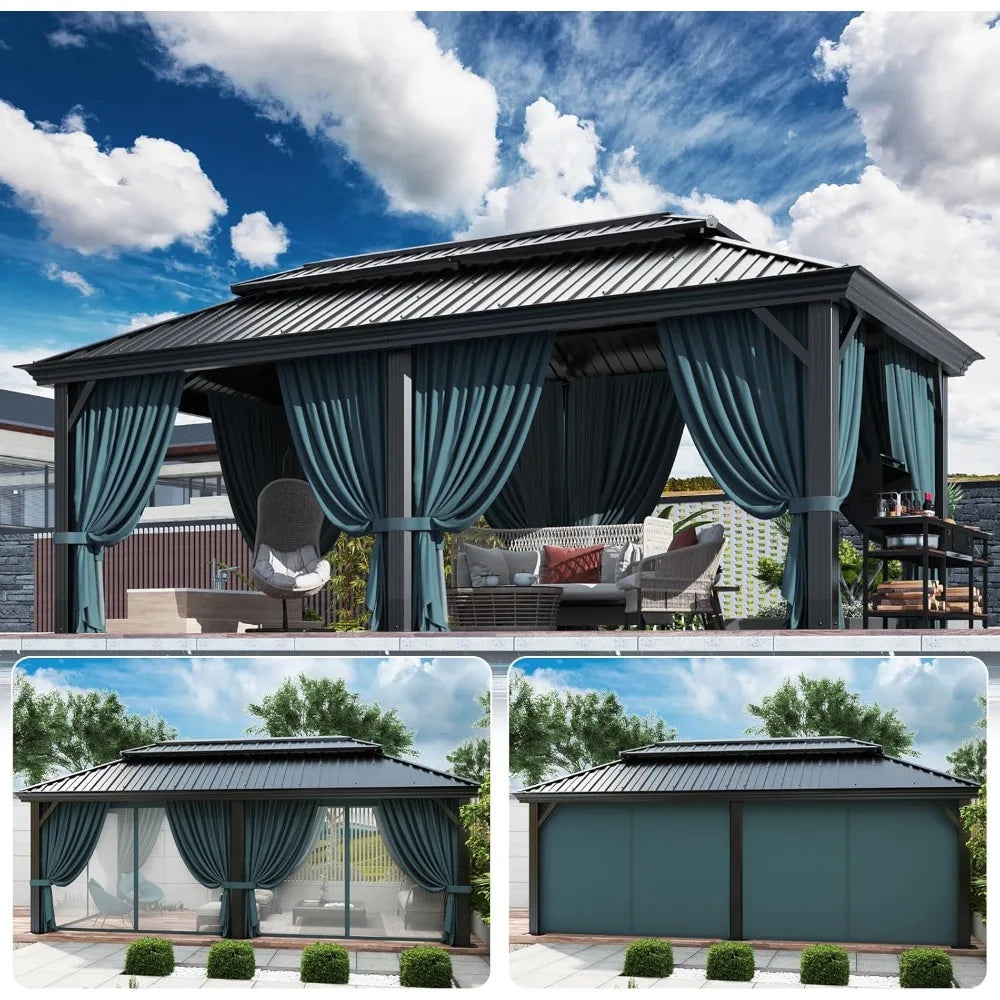 Heavy Duty Gazebo with Galvanized Steel Double Roof