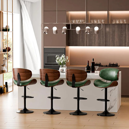 Adjustable Swivel Leather Bar Stools for Kitchen Island