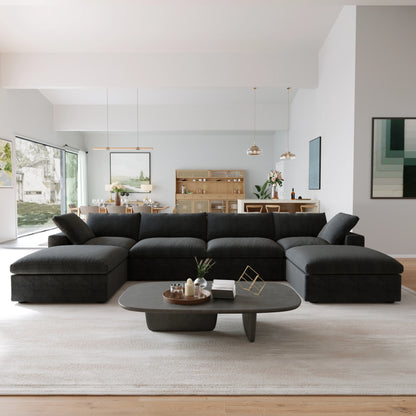 Cloud Modular Sectional Sofa with 2 Storage Ottomans